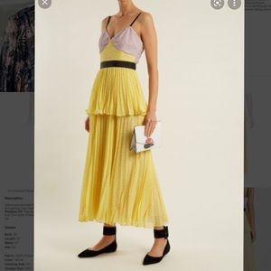 Self Portrait Yellow & Pink Textured Maxi Dress